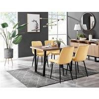 KYLO Brown Wood Effect and Black Leg Dining Table & 4 Pesaro Chairs