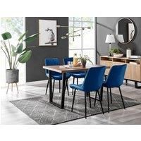 KYLO Brown Wood Effect and Black Leg Dining Table & 4 Pesaro Chairs