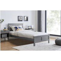 FurnitureboxUK Azure Modern White Solid Pine King Bed + Windsor Mattress in Grey