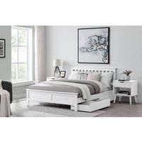 AZURE White Grey Wooden SINGLE/DOUBLE/KING Bed Frame Storage Drawers & Mattress