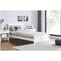 FurnitureboxUK Azure Modern White Solid Pine King Bed + Windsor Mattress