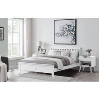 AZURE White Grey Wooden SINGLE/DOUBLE/KING Bed Frame Storage Drawers & Mattress