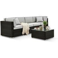 Furniturebox UK Orlando 4 Seater Modular Outdoor PE Rattan Sofa Set For Gardens