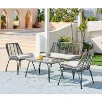 Furniture Box FurnitureBox Lisbon Outdoor Sofa Set 4 Seat Grey