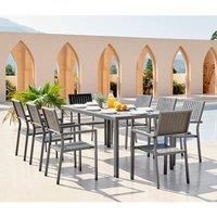 Furniture Box Dubai Outdoor Garden Dining Set 8 Seat Grey