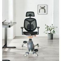 Anneka Grey Office Under Desk Bike Chair with Digital Display, Adjustable Height