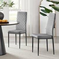 4x Milan Dining Chair Black Velvet Black Legs
