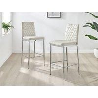 Furniturebox UK Set of 2 Milan Soft Velvet Bar Stools With Silver Chrome Legs