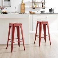 Colton Tolix Style Industrial Metal Bar Stools Set of 2 Modern