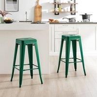 Colton Tolix Style Industrial Metal Bar Stools Set of 2 Modern