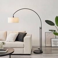 Lucinda Arc Floor Lamp White Shade with Matte Black Base