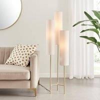 Suri Brass Plated Boho Triple Floor Lamp 3 With White Shades