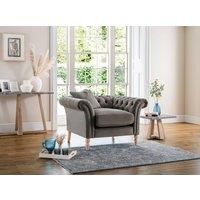 FurnitureboxUK Olivia Modern Hand Crafted Soft Touch Velvet Armchair With Wooden Frame in Grey