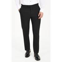Dobell Mens Black Tuxedo Trousers Regular Fit Satin Side Stripe-58R
