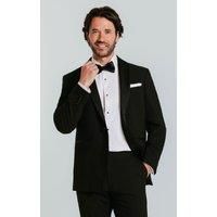 Dobell Mens Black Tuxedo Dinner Jacket Regular Fit Satin Shawl Lapel-38R