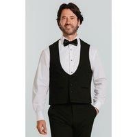 Dobell Mens Black Tuxedo Waistcoat Regular Fit Horseshoe-XL (46-48in)