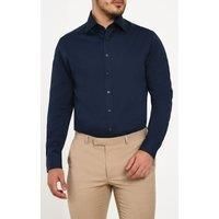 Dobell Men's Navy 100% Cotton Poplin Easy Care Shirt | Size: 16.5 in