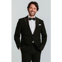 Dobell Men's Black Slim Fit Peak Lapel Tuxedo Jacket | Size: 46L