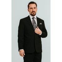 Dobell Men's Black Peak Lapel Suit Jacket | Size: 42R