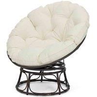 Home Detail Monica Brown Swivel Moon Chair w/ Cushions