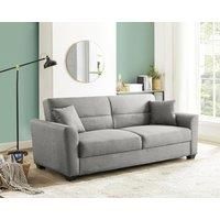 Fallon Fabric Sofa Bed With Underseat Storage and Matching Cushions and Black Block Feet