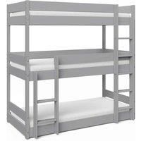 Home Detail Kennedy Grey Wooden Triple Bunk Bed
