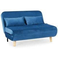 Home Detail Keller Blue Velvet Double Futon Sofa Bed