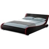 Galactic Black with Red Stripes Curve Bed