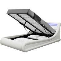 Galaxy LED White Ottoman Double Bed