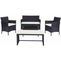 Home Detail Maya Black 5pc Garden Set with Bench & Cover