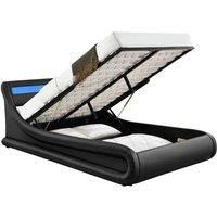 Home Detail Galaxy Led Black Ottoman Double Bed
