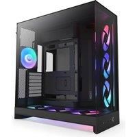 NZXT H9 Flow RGB+ (2025) – Large Dual-Chamber ATX Mid-Tower Airflow PC Case – Includes 7 RGB Fans (6 x 140mm, 1 x 120mm) & Control Hub – 420mm Radiator Support – Back-Connect Ready – Black