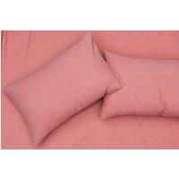 Sleepdown Pillow cases 100% Pure Cotton Pack of Two Housewife Luxury Soft Cosy Pillow Cover Set - Dark Rose - 48 x 74 cm