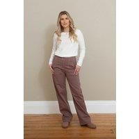Evershot Wide Leg Twill Trousers Mocha