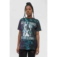 Guns N Roses T Shirt Use Your Illusion Monochrome Official Unisex Dye Wash Blue L