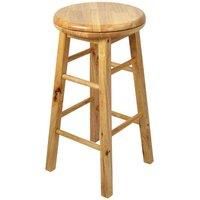 Chef Vida Solid Pine Bar Stool Revolving Seat Kitchen Dining Chair, Brown