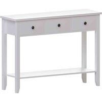 Vida Designs Windsor 3 Drawer Console Table With Shelf Hallway Entryway Furniture White