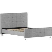 Vida Designs Valentina 5Ft King Size Fabric Bed Light Grey Velvet 150 X 200 Cm