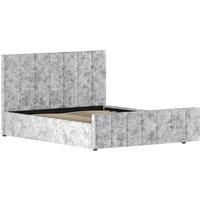 Vida Designs Valentina 5Ft King Size Fabric Ottoman Bed Storage Gas Lift Crushed Velvet Silver 135 X 190 Cm