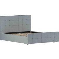 Vida Designs Valentina 5Ft King Size Fabric Ottoman Bed Storage Gas Lift Light Grey Linen 135 X 190 Cm