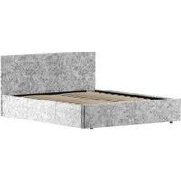 Vida Designs Veronica 5Ft King Size Fabric Ottoman Bed Storage Gas Lift Silver Velvet 150 X 200 Cm