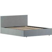 Vida Designs Veronica 5Ft King Size Fabric Ottoman Bed Storage Gas Lift Light Grey Linen 150 X 200 Cm