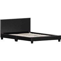 Vida Designs Lisbon 4Ft6 Double Faux Leather Bed Black 135 X 190 Cm