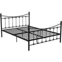 Vida Designs Paris 4Ft6 Double Metal Bed Finials Black 135 X 190 Cm