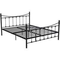 Vida Designs Paris 5Ft King Size Metal Bed Finials Black 150 X 200 Cm