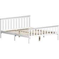 Vida Designs Milan 5Ft King Size Wood Bed Solid Pine High Foot End White 150 X 200 Cm
