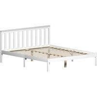 Vida Designs Milan 5Ft King Size Wood Bed Solid Pine Low Foot End White 150 X 200 Cm