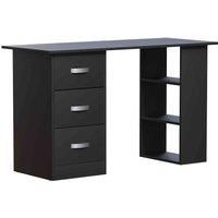 Vida Designs Mason Computer Desk 3 Drawer 3 Shelf Storage Home Office Black