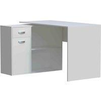Vida Designs Longton Adjustable Computer Desk 1 Drawer 1 Door Shelf Storage Home Office White