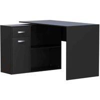 Vida Designs Longton Adjustable Computer Desk 1 Drawer 1 Door Shelf Storage Home Office Black